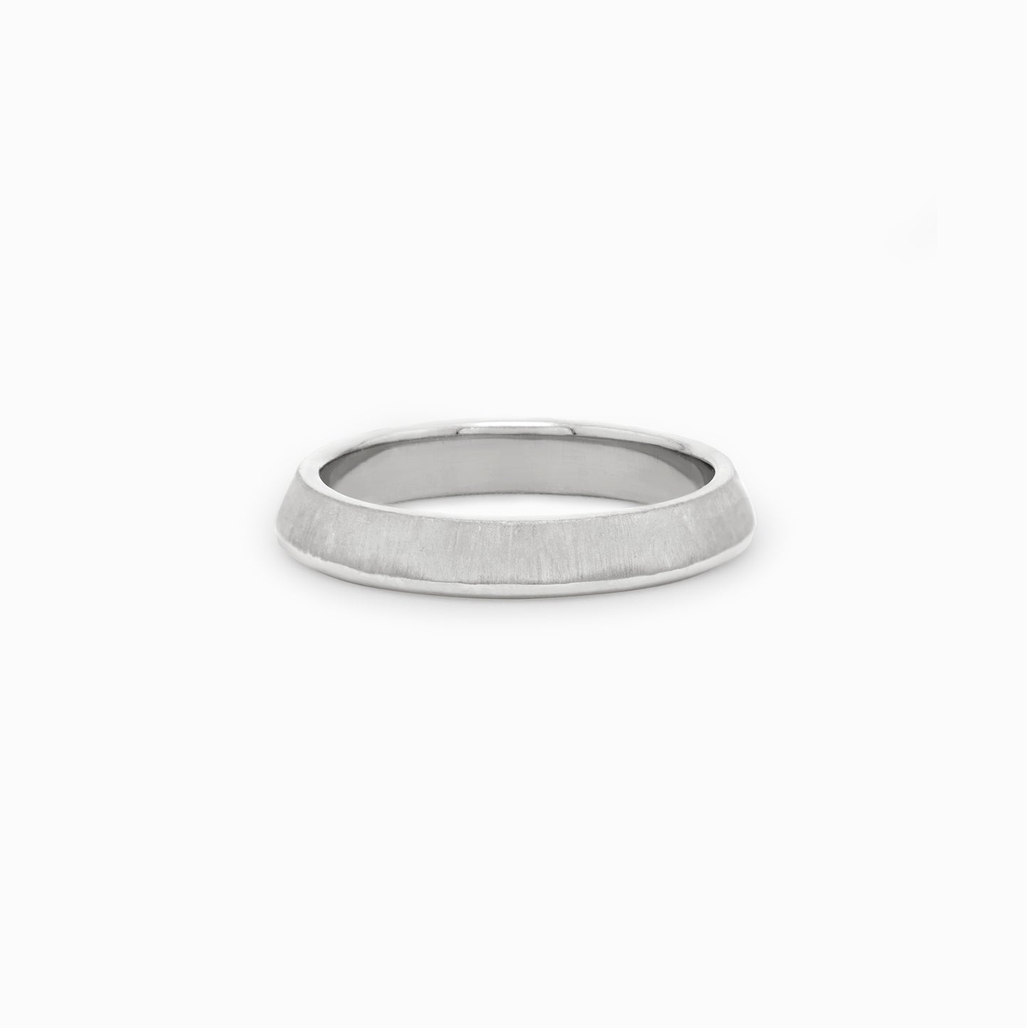 OFF-KILTER Audacious Satin Stacking Ring – Silver