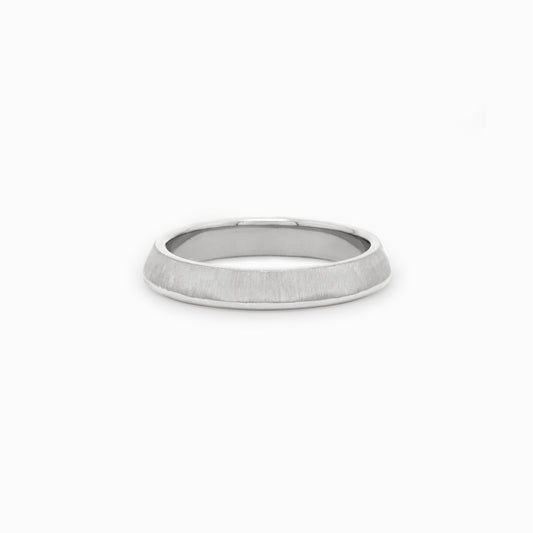 OFF-KILTER Audacious Satin Stacking Ring – Silver