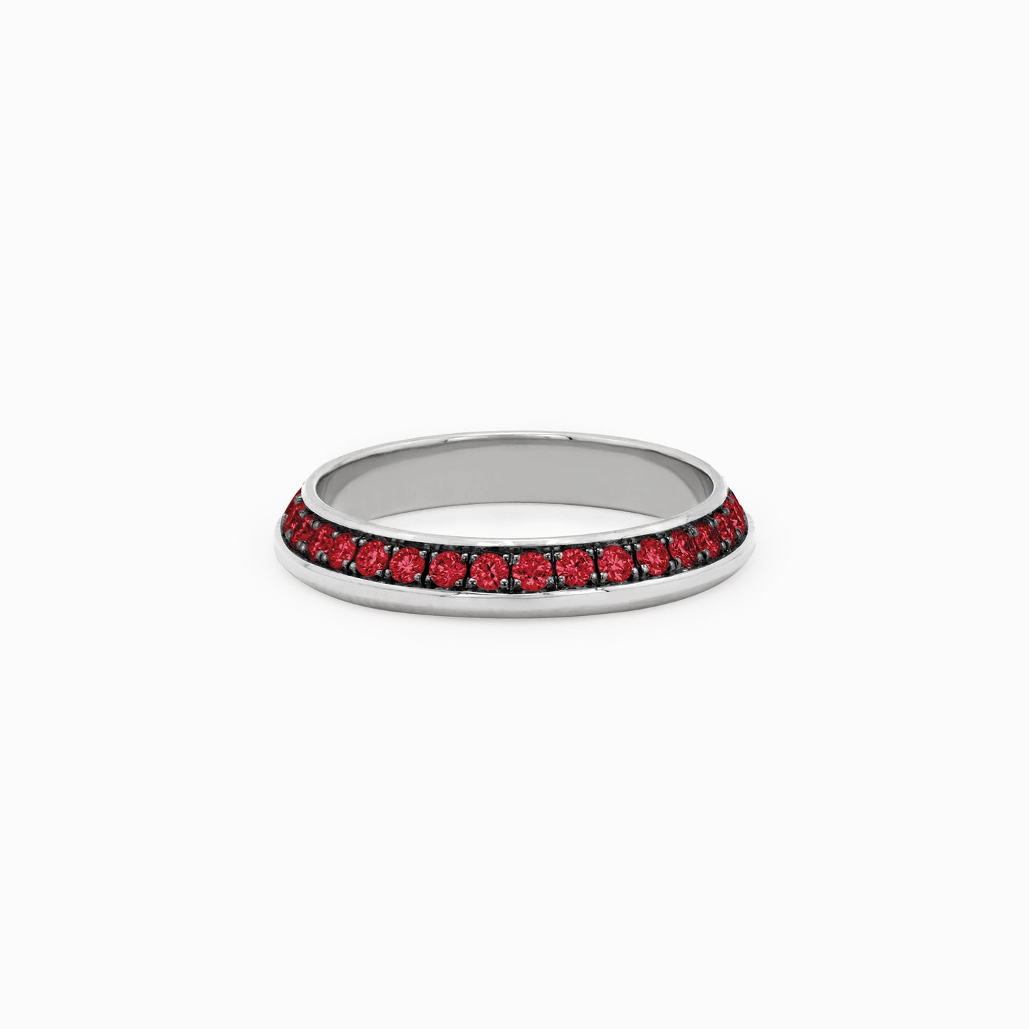 OFF-KILTER Audacious Ruby Stacking Ring – Dark Mode