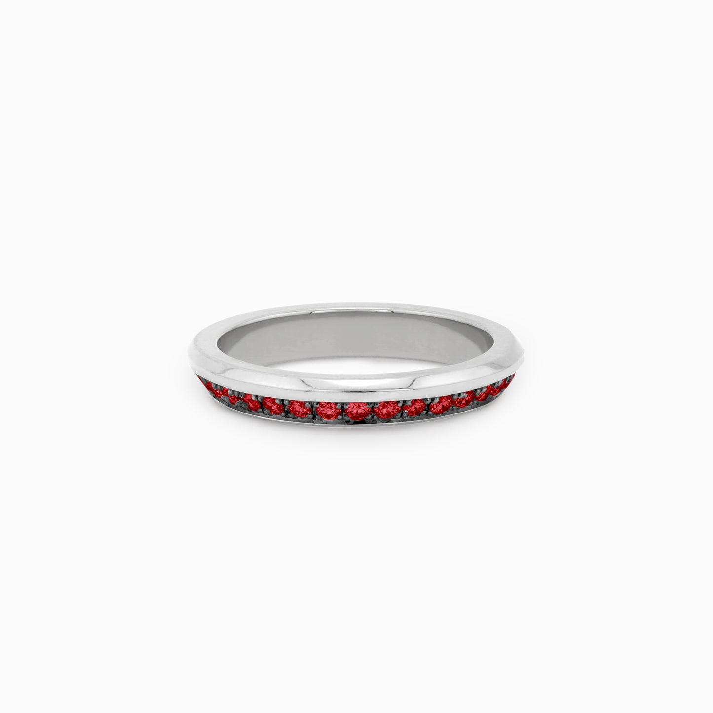OFF-KILTER Audacious Ruby Stacking Ring – Dark Mode