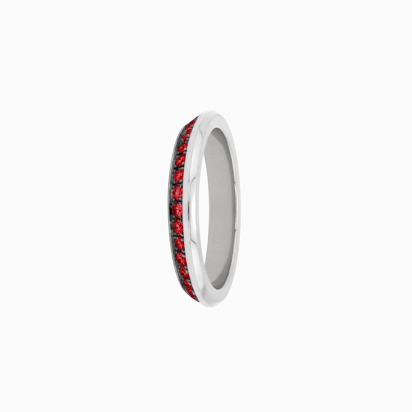 OFF-KILTER Audacious Ruby Stacking Ring – Dark Mode
