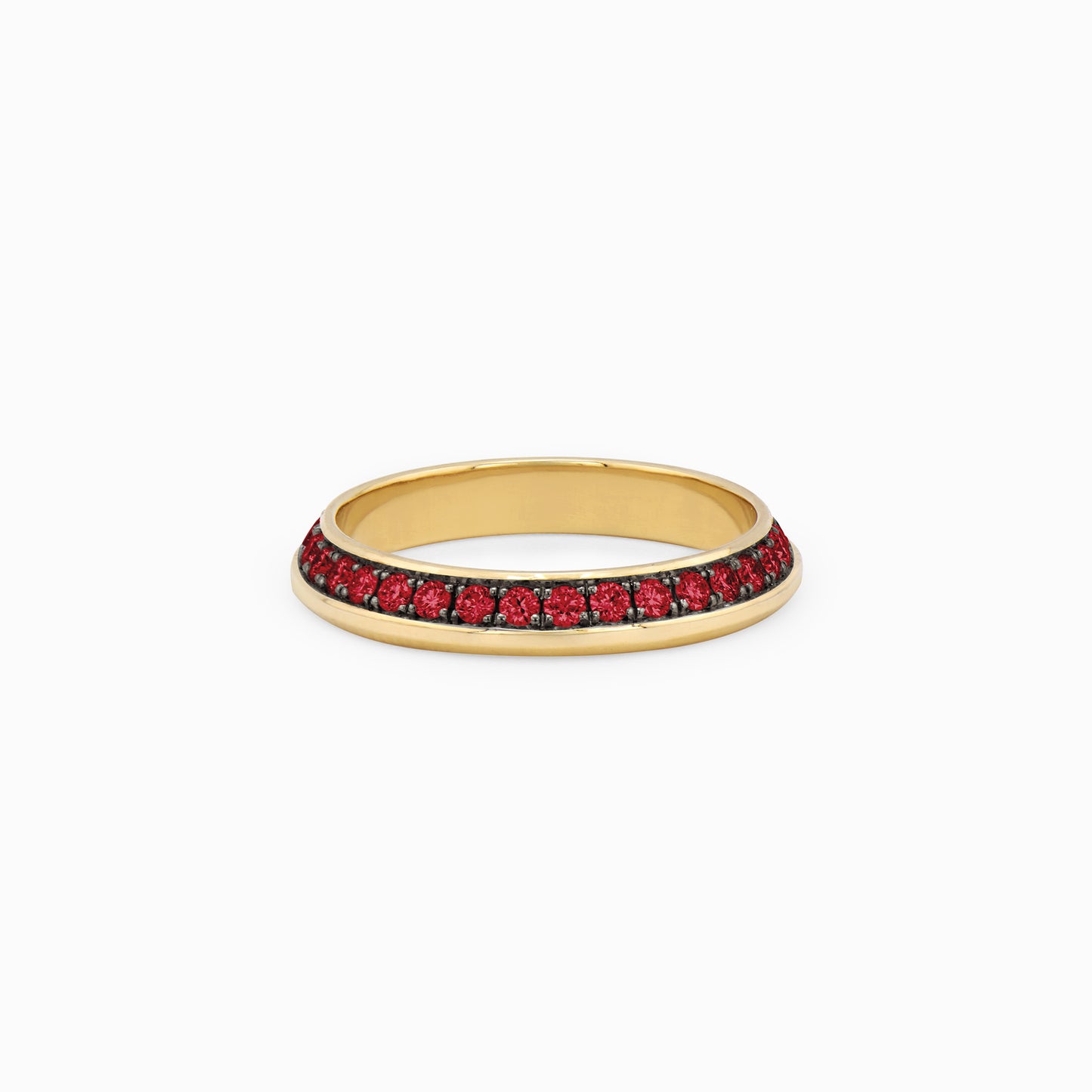 OFF-KILTER Audacious Ruby Stacking Ring – Dark Mode