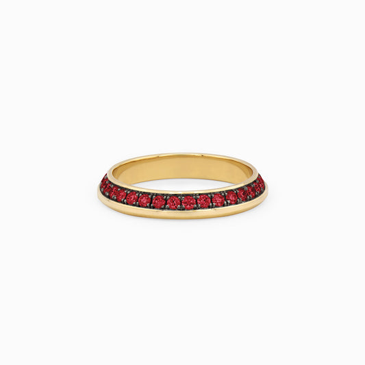 OFF-KILTER Audacious Ruby Stacking Ring – Dark Mode