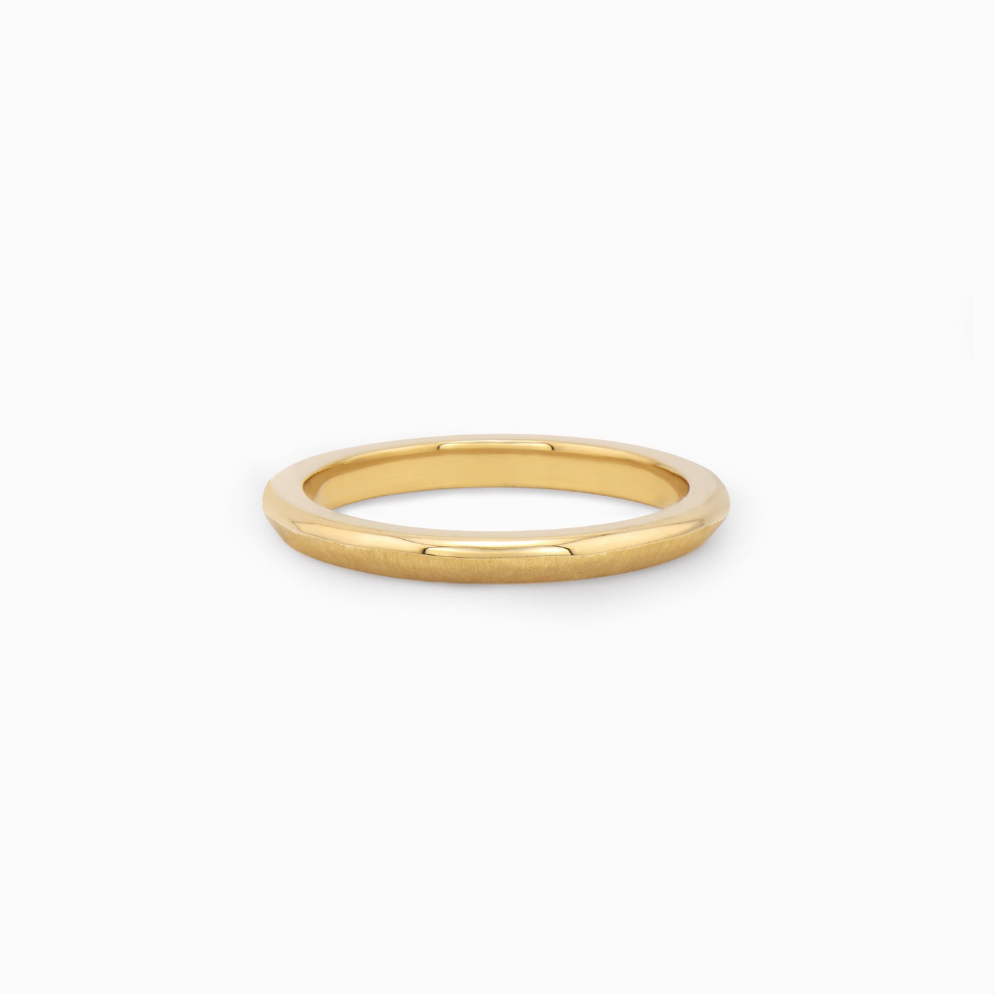 OFF-KILTER 2mm Satin Stacking Ring – 14K Yellow Gold