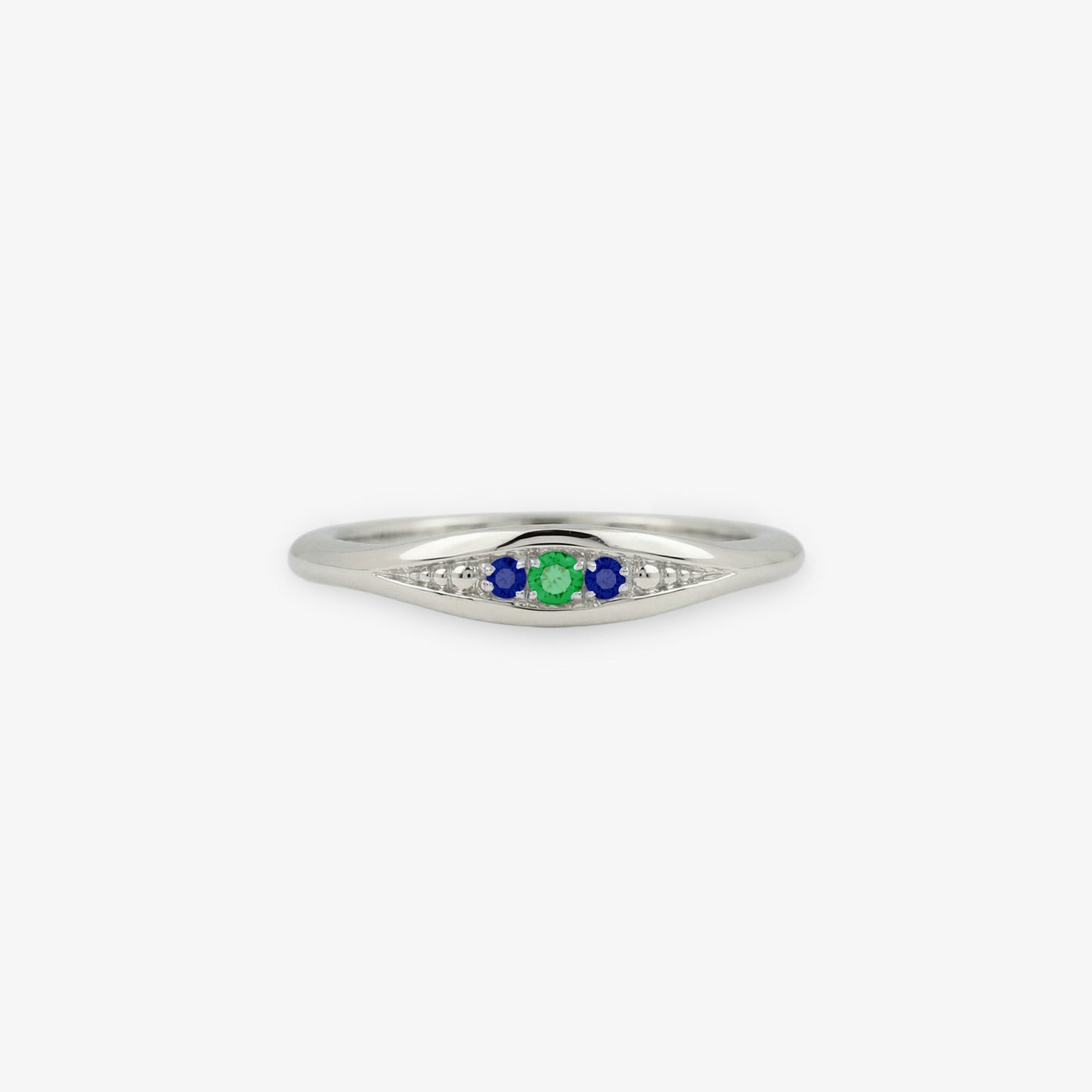 Renewal Dôme Ring with Emerald & Blue Sapphires
