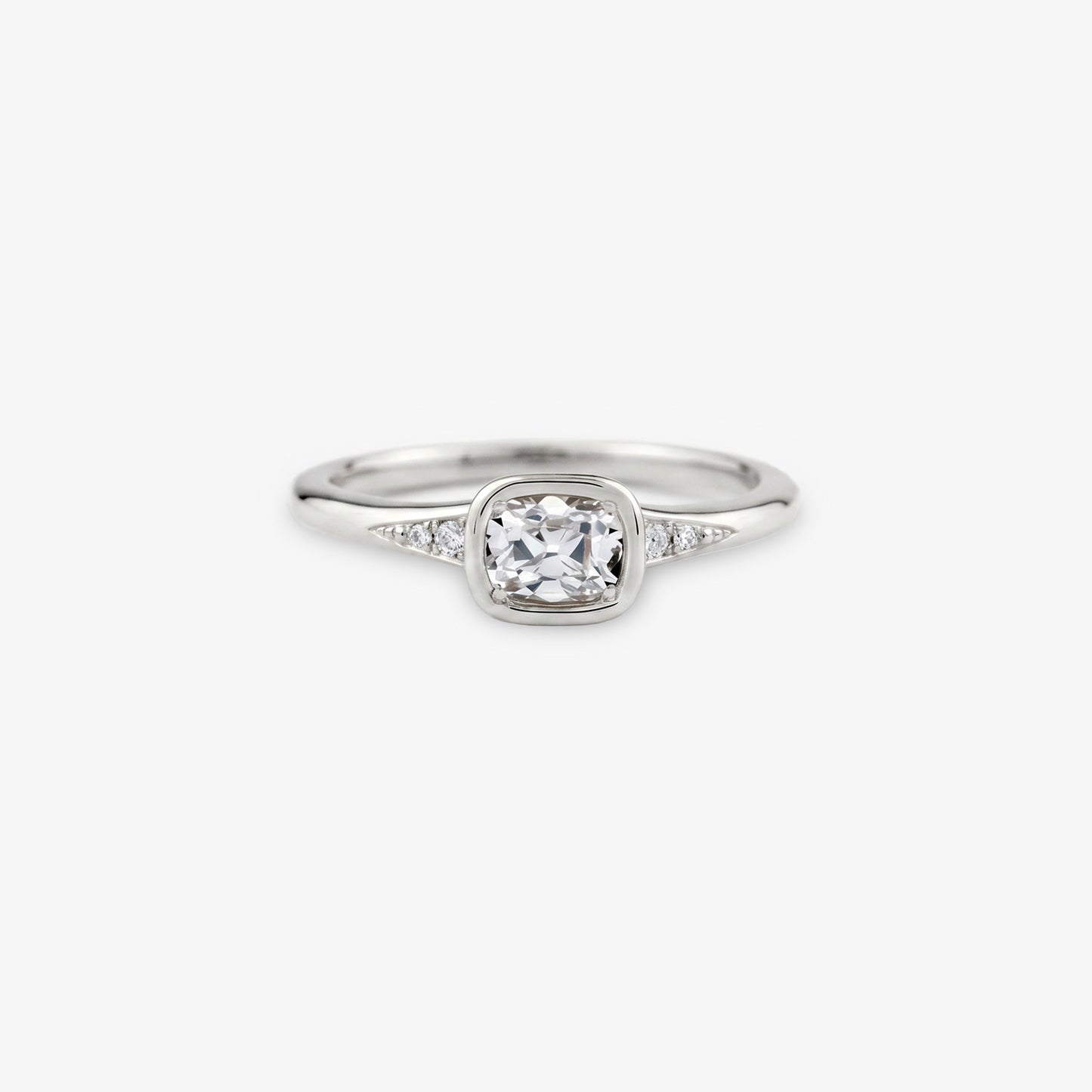 REVIVAL East-West Old Mine Cut Lab Diamond Ring with Accents – 0.40ctw