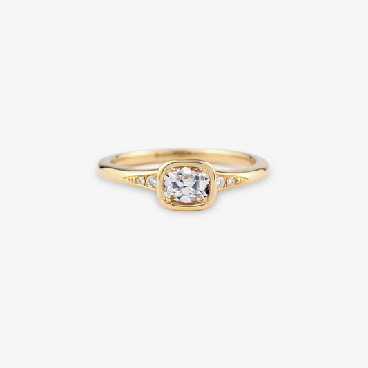 REVIVAL East-West Old Mine Cut Lab Diamond Ring with Accents – 0.40ctw