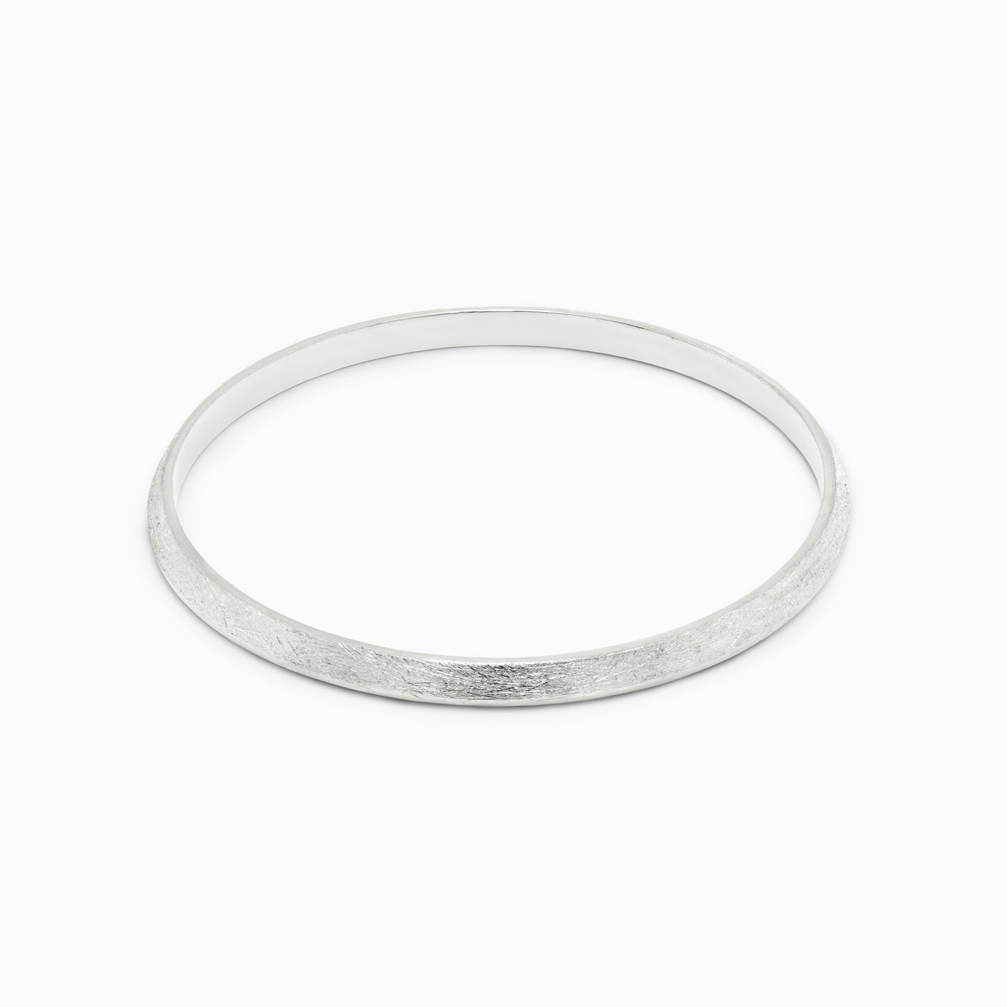 OFF-KILTER Outrageous Distressed Bangle – Silver