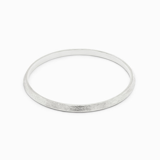 OFF-KILTER Outrageous Distressed Bangle – Silver