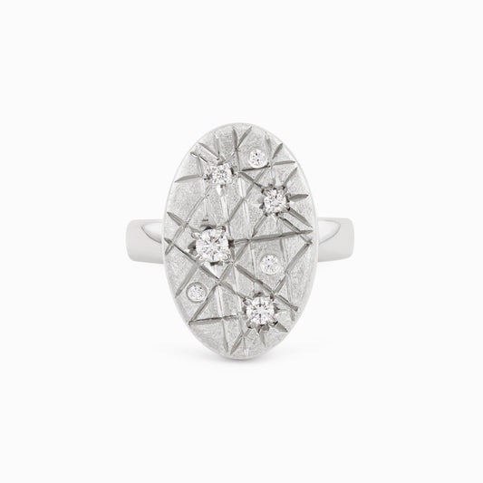 TRIUMPHANT Outrageous Diamond Ellipse Ring – Silver