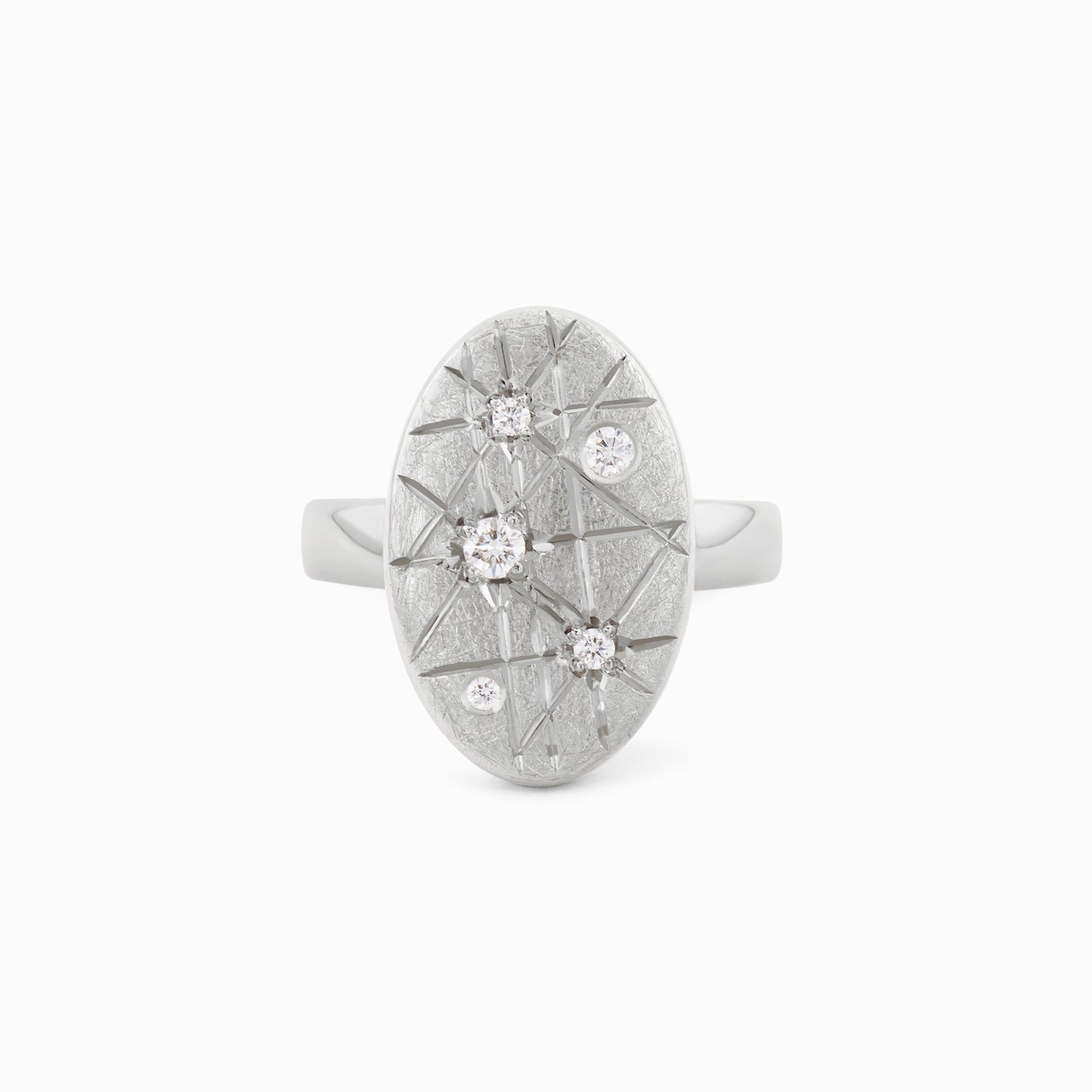 TRIUMPHANT Audacious Diamond Ellipse Ring – Silver