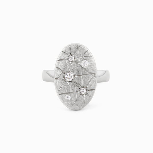 TRIUMPHANT Audacious Diamond Ellipse Ring – Silver