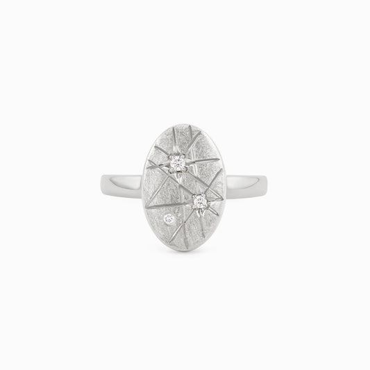 TRIUMPHANT Cheeky Diamond Ellipse Ring – Silver