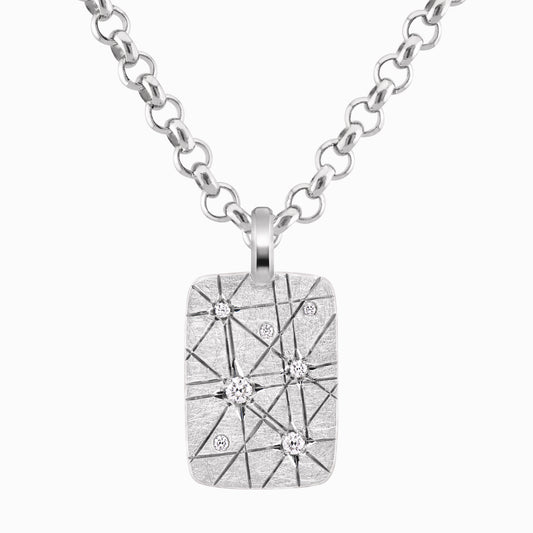 TRIUMPHANT Outrageous Diamond Tablet Necklace – Silver
