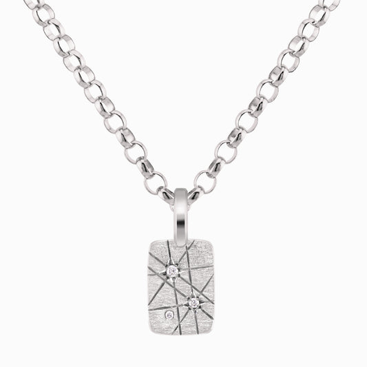 TRIUMPHANT Cheeky Diamond Tablet Necklace – Silver