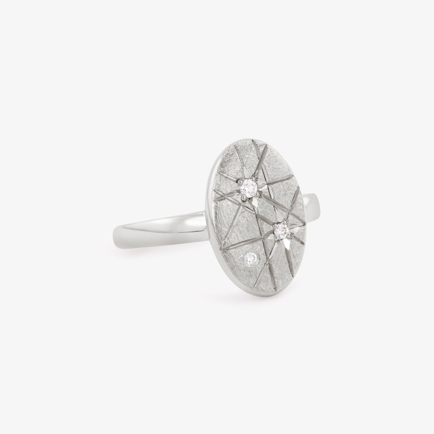 TRIUMPHANT Ellipse Ring with Diamonds