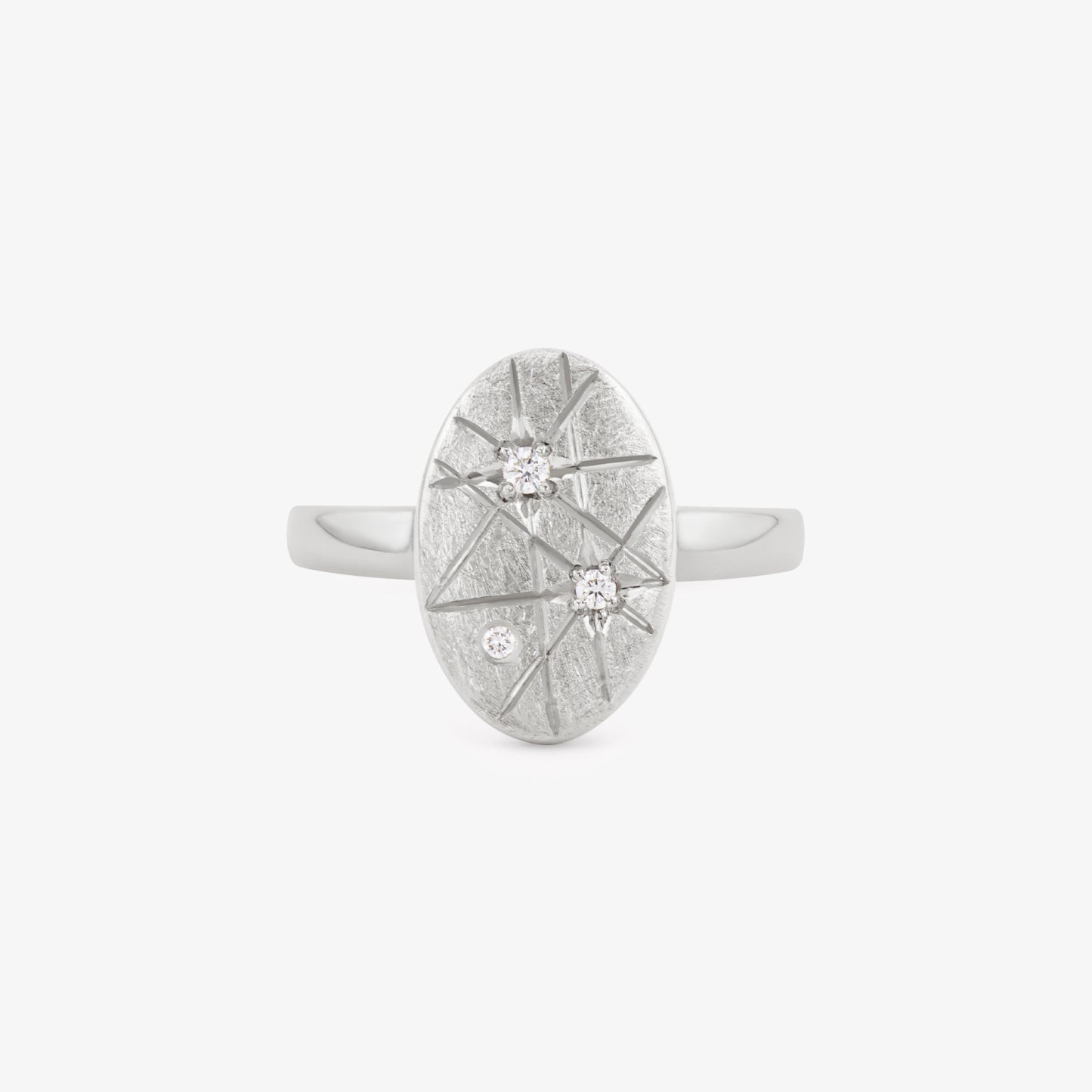 TRIUMPHANT Ellipse Ring with Diamonds