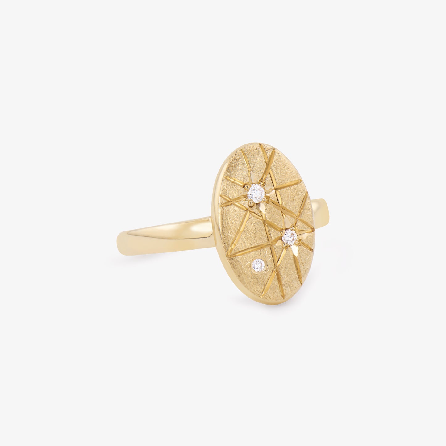 TRIUMPHANT Ellipse Ring with Diamonds