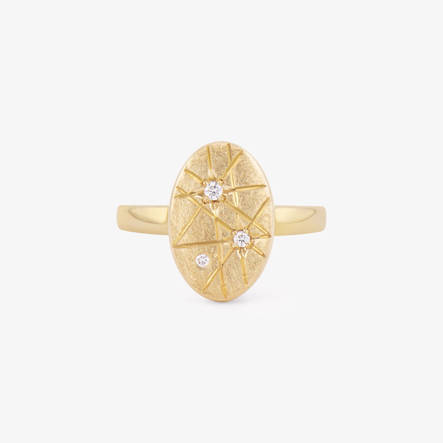 TRIUMPHANT Ellipse Ring with Diamonds