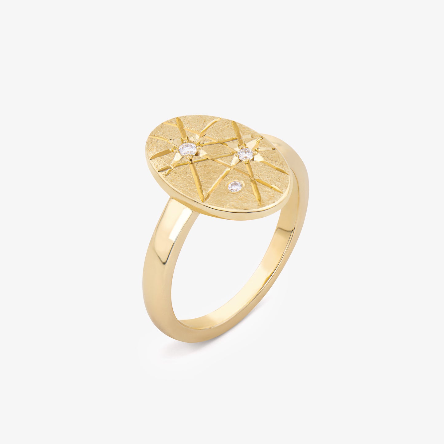 TRIUMPHANT Ellipse Ring with Diamonds