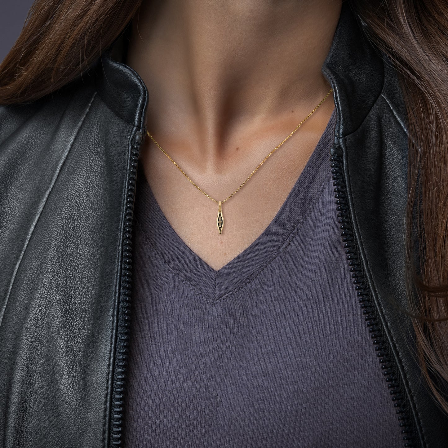 Twilight Droplet Pendant with Canadian Champagne Diamonds