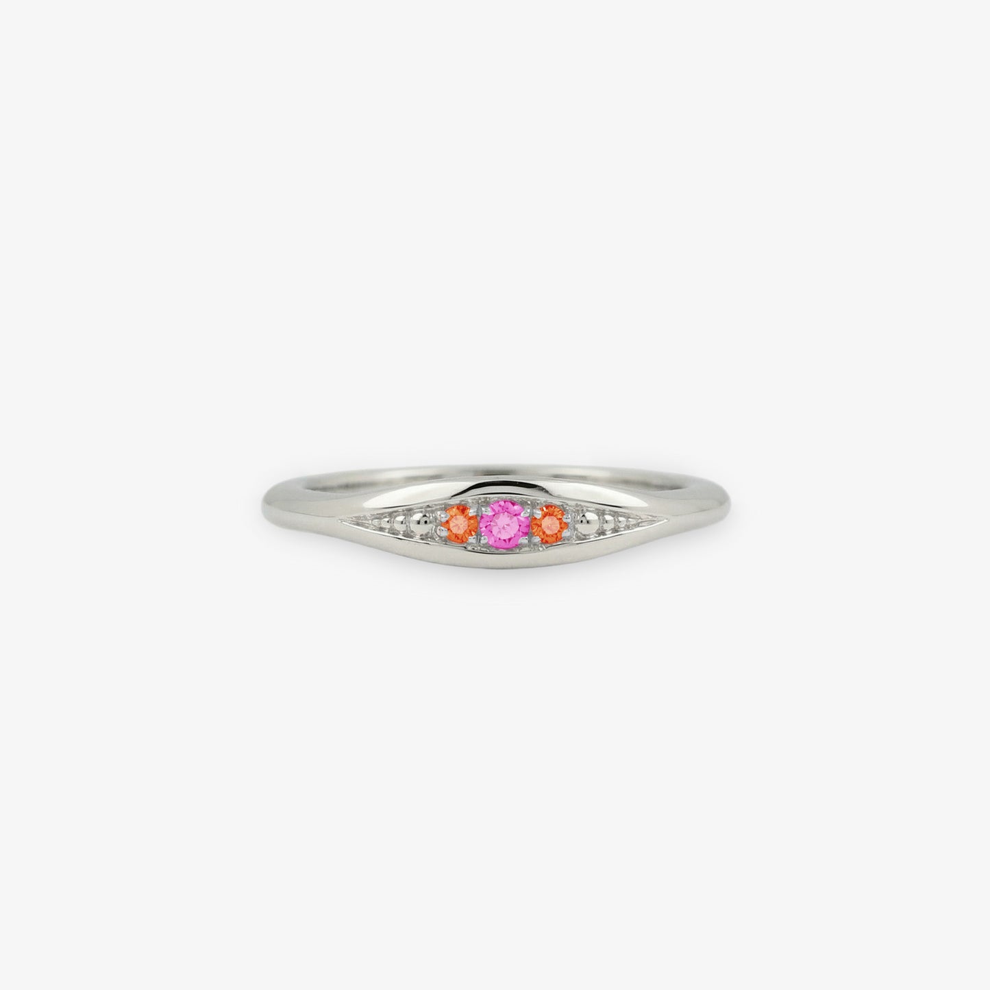 Vibrance Dôme Ring with Pink Sapphire and Orange Sapphires