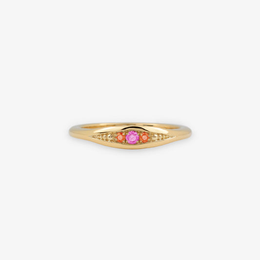 Vibrance Dôme Ring with Pink Sapphire and Orange Sapphires