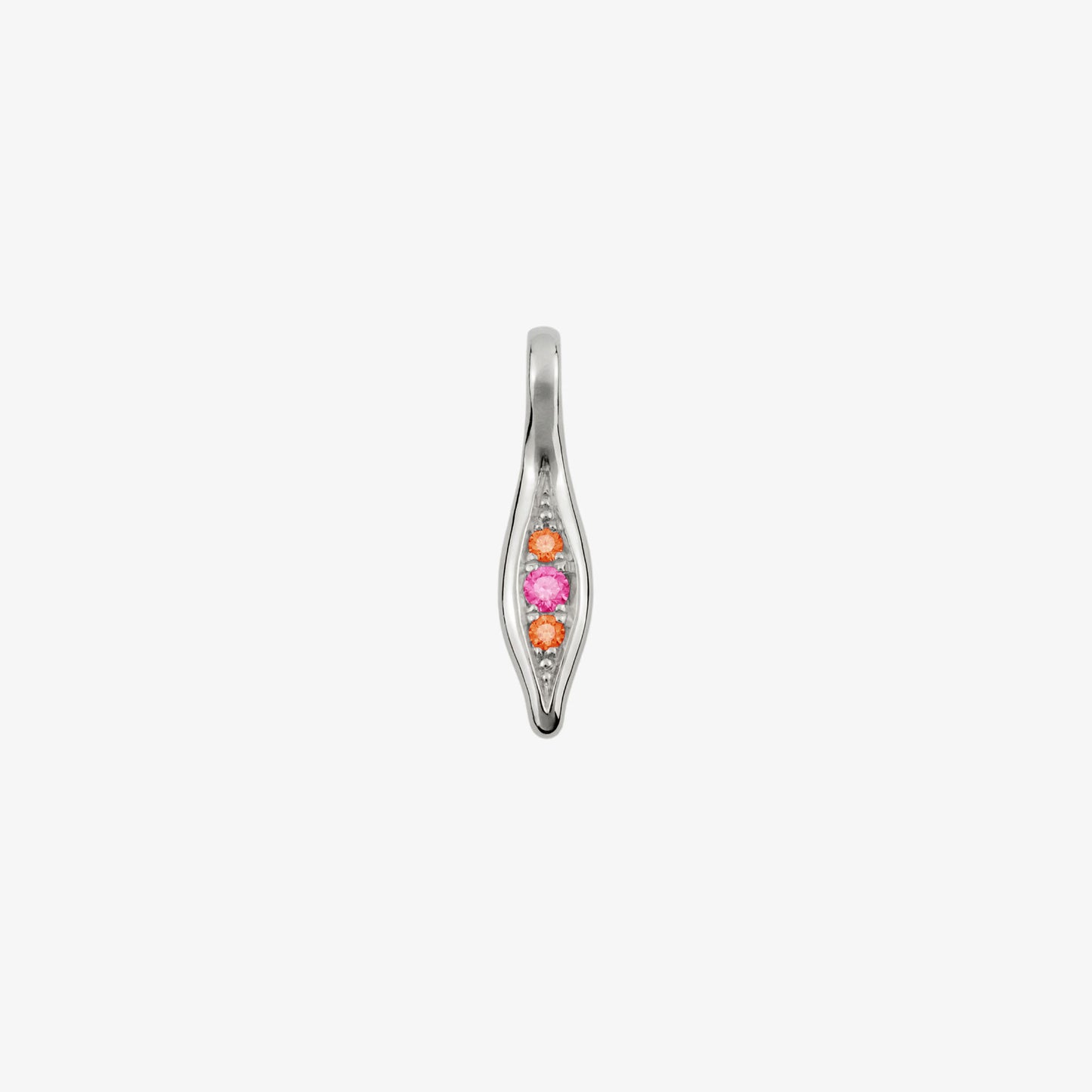 Vibrance Droplet Pendant with Pink Sapphire & Orange Sapphires