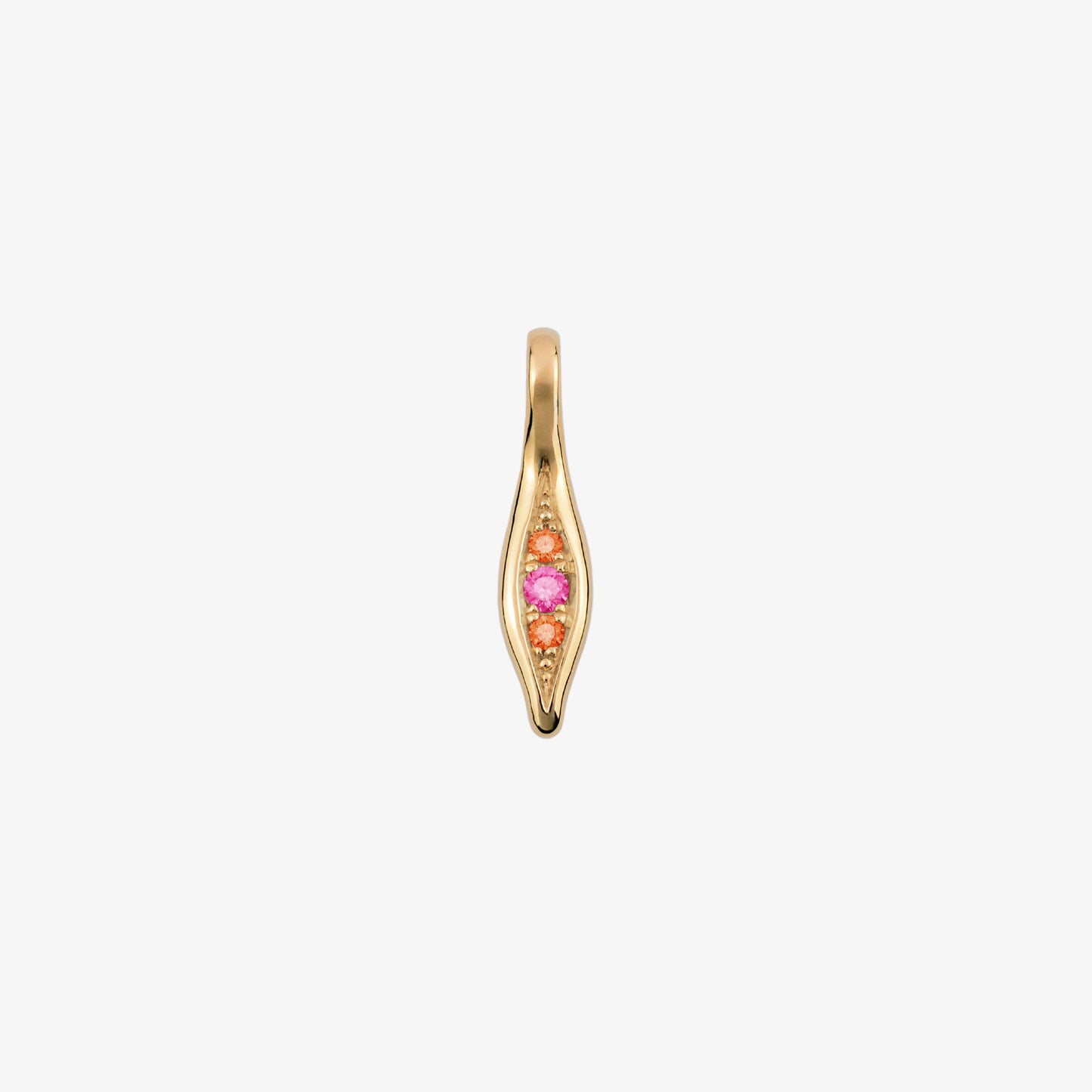 Vibrance Droplet Pendant with Pink Sapphire & Orange Sapphires